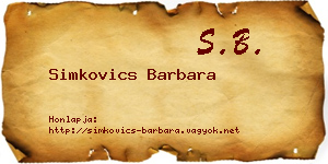Simkovics Barbara névjegykártya
