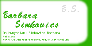 barbara simkovics business card